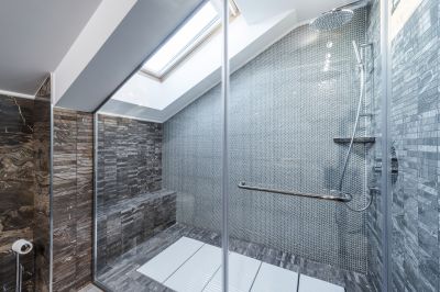 Elegant Shower with Glass Doors
